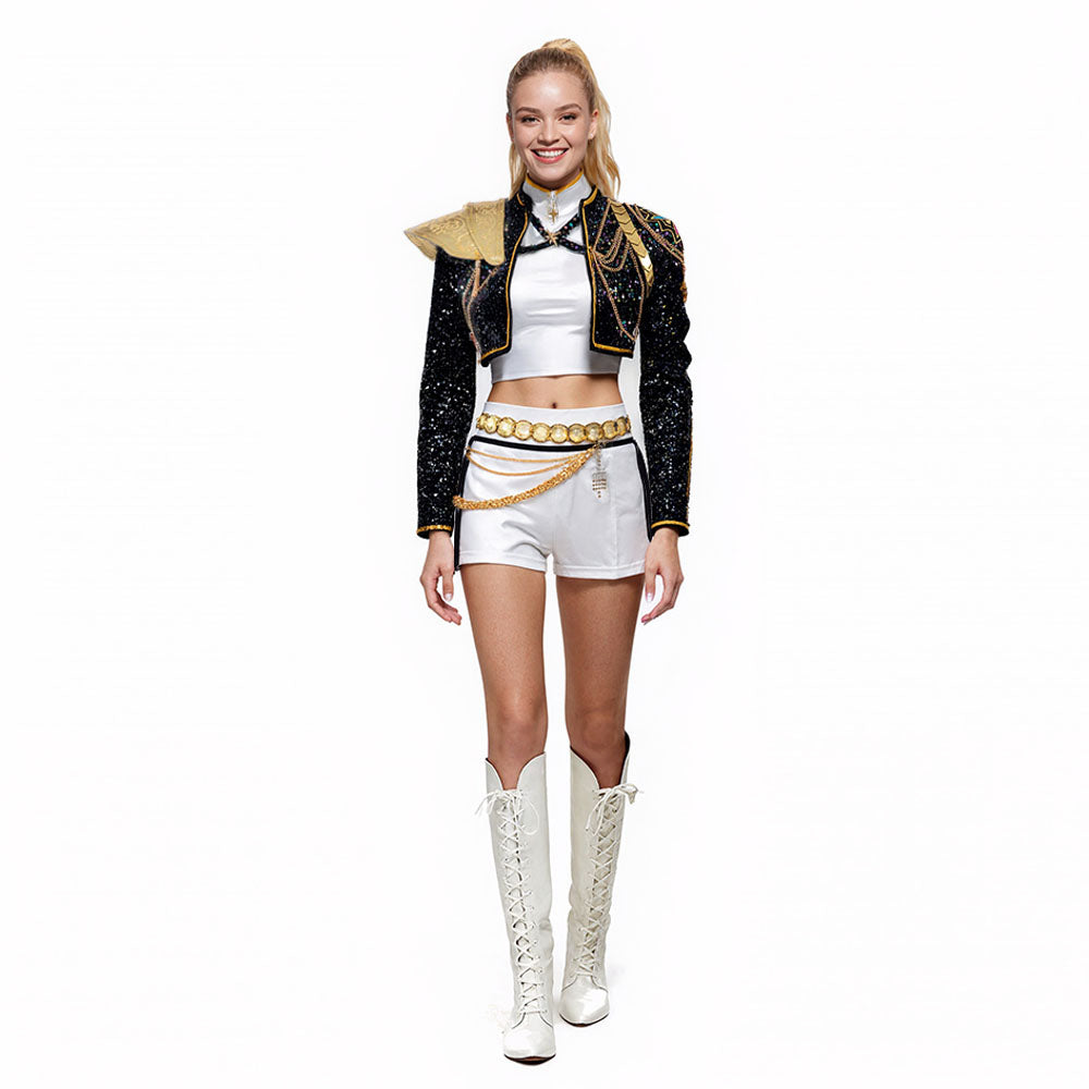 Black and Gold Glitter Women's Costume