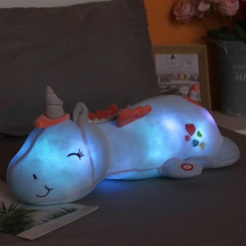 Glowing Unicorn Plush Toy | Cuddly Companion with Rainbow LEDs | Ideal Gift for Children