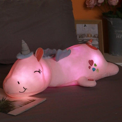 Glowing Unicorn Plush Toy | Cuddly Companion with Rainbow LEDs | Ideal Gift for Children