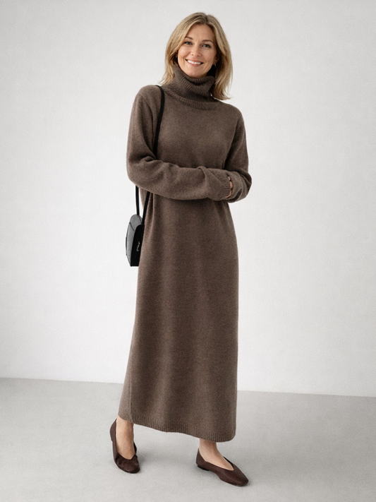 Women's Long Sleeve Turtleneck Sweater Dress | Maxi