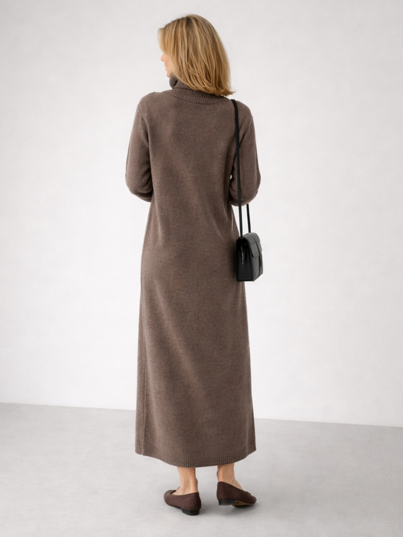 Women's Long Sleeve Turtleneck Sweater Dress | Maxi
