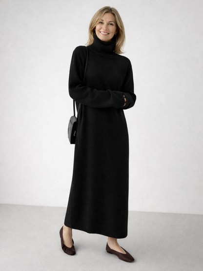 Women's Long Sleeve Turtleneck Sweater Dress | Maxi