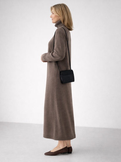 Women's Long Sleeve Turtleneck Sweater Dress | Maxi