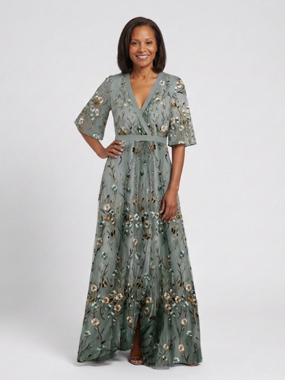 Women's Bohemian Floral Wrap Dress | Maxi