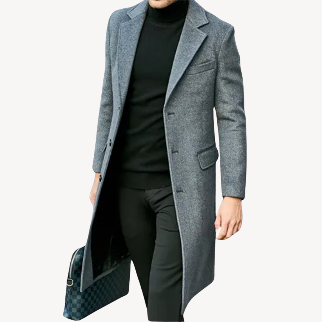 Men's Woolen Cloth Coat | Long