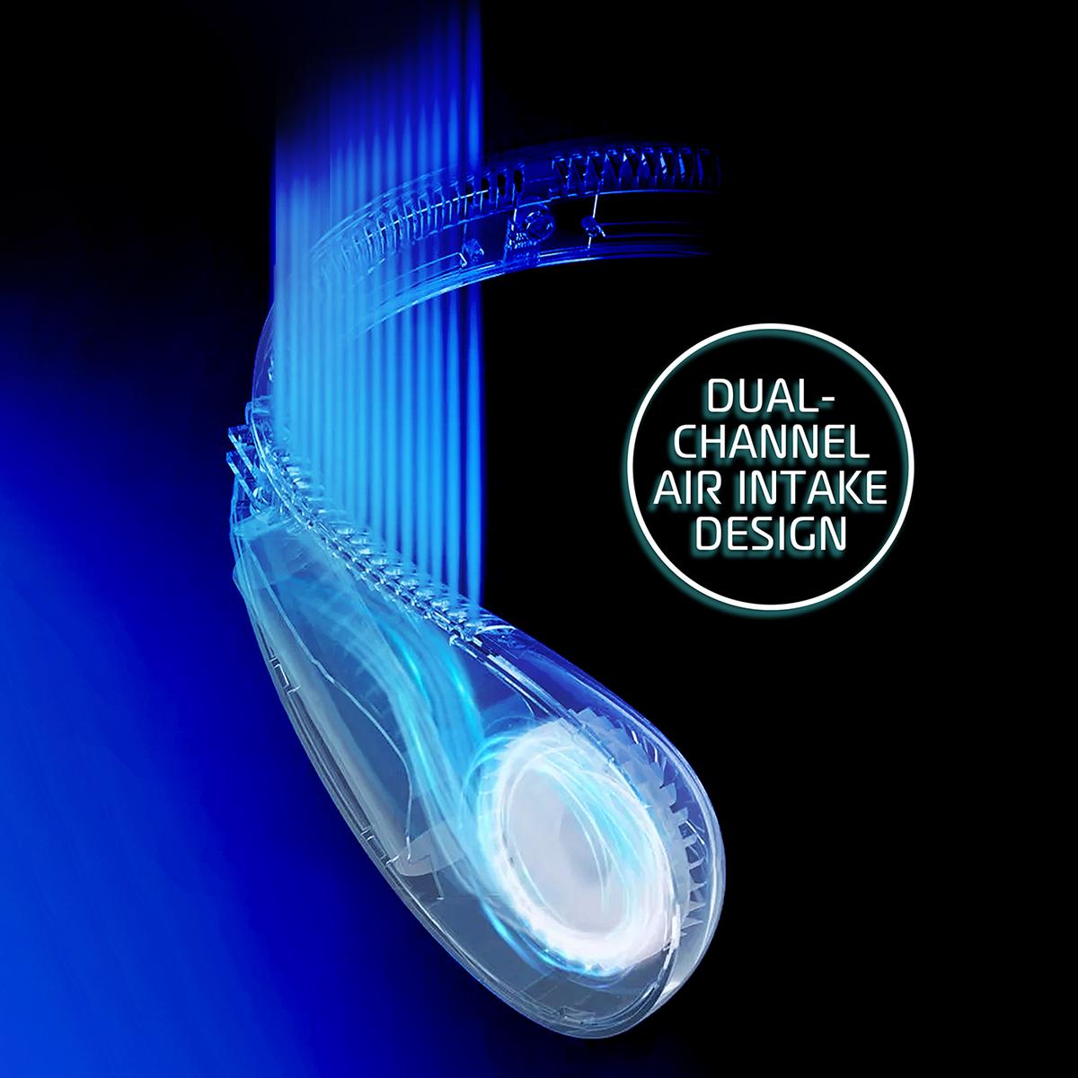 Portable Rechargeable Neck Fan - Blade-Free, USB-Powered, Hands-Free Cooling for Travel