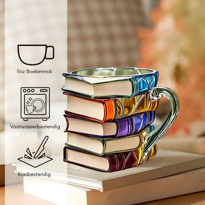 Colorful 3D Book Design Resin Mug