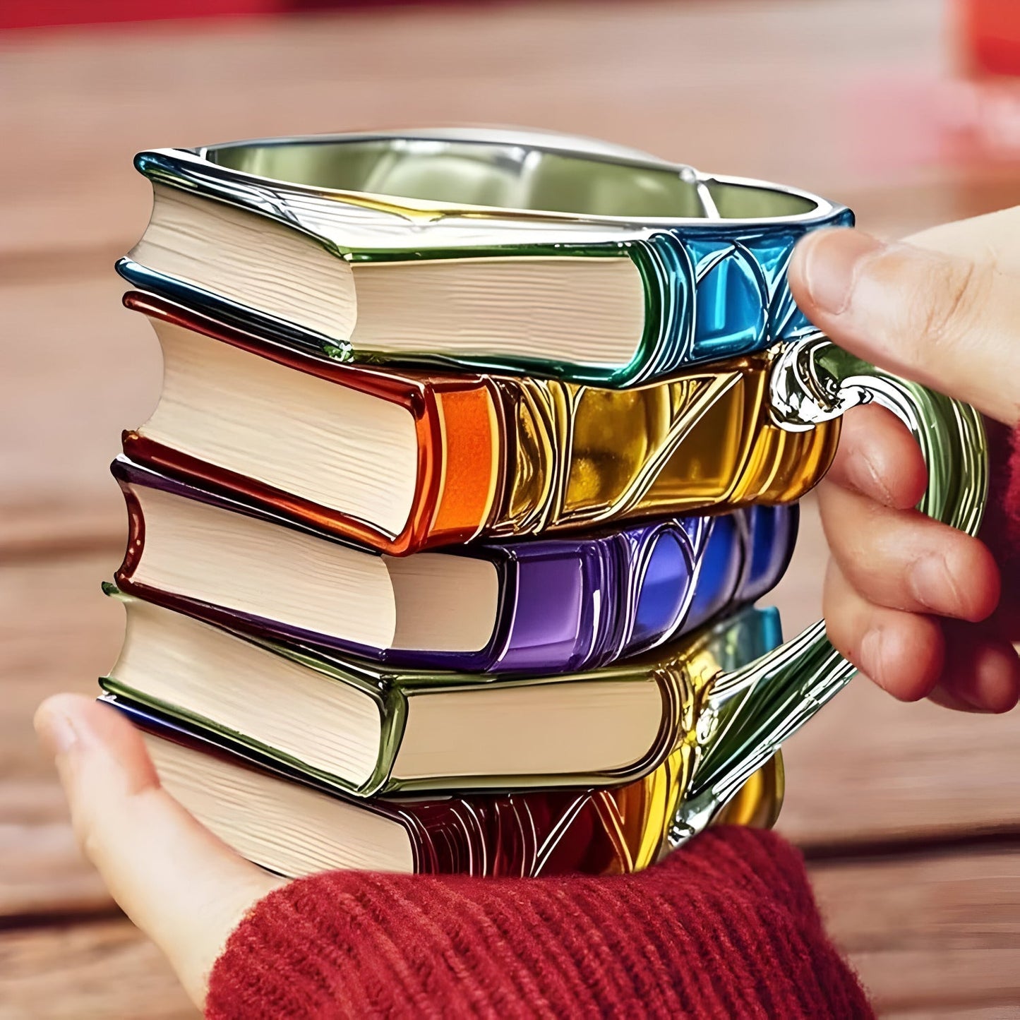 Colorful 3D Book Design Resin Mug
