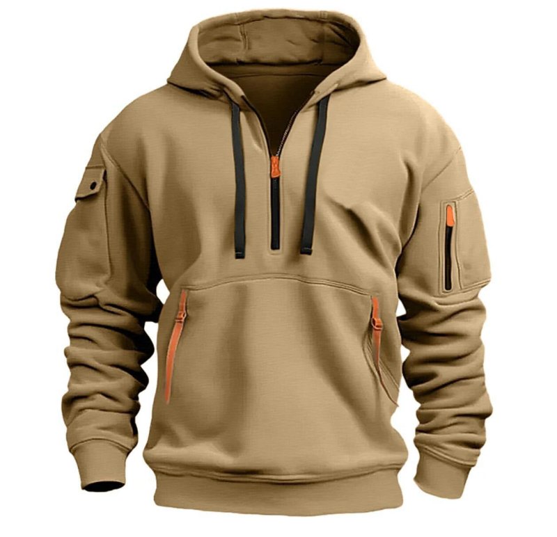 Men's Multiple Zipper Pockets Hoodie | Sports