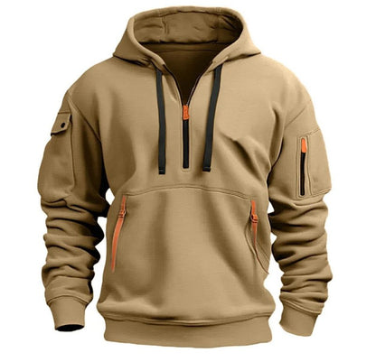 Men's Multiple Zipper Pockets Hoodie | Sports