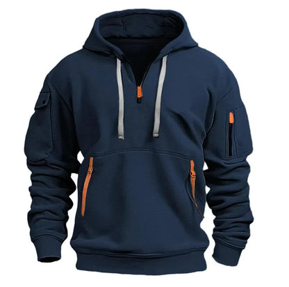 Men's Multiple Zipper Pockets Hoodie | Sports