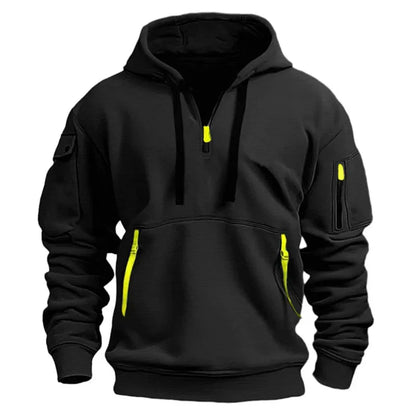 Men's Multiple Zipper Pockets Hoodie | Sports