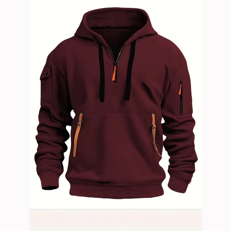 Men's Multiple Zipper Pockets Hoodie | Sports
