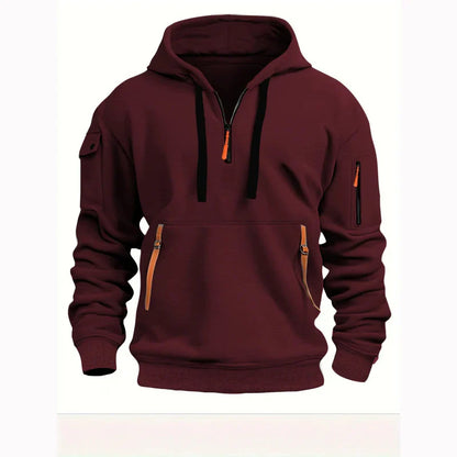 Men's Multiple Zipper Pockets Hoodie | Sports