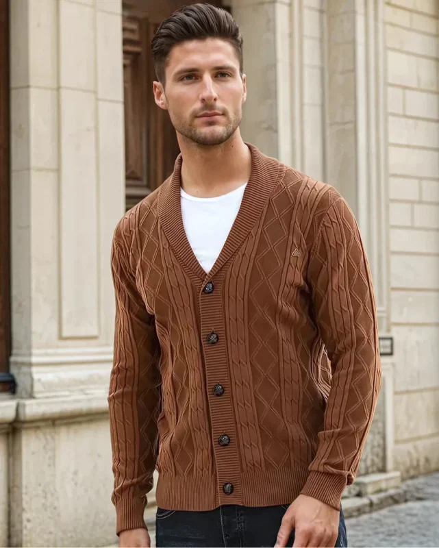 Men's V-Neck Cardigan | Knitting