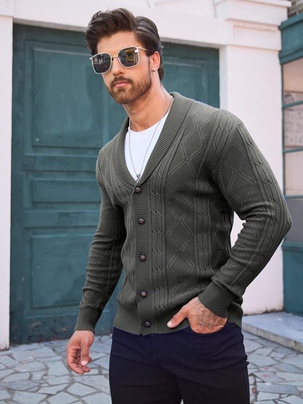 Men's V-Neck Cardigan | Knitting