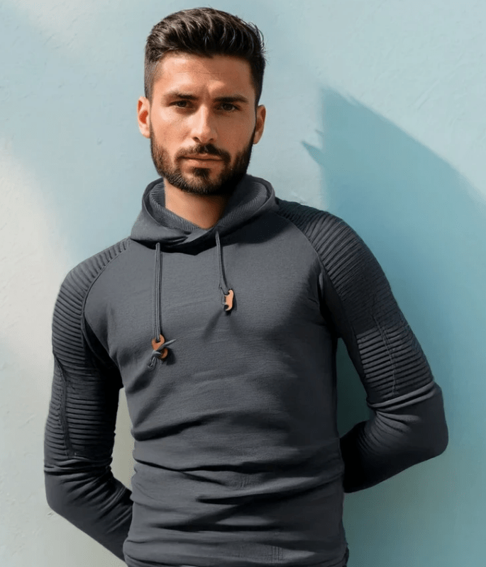 Men's Pleated Hoodie | Raglan