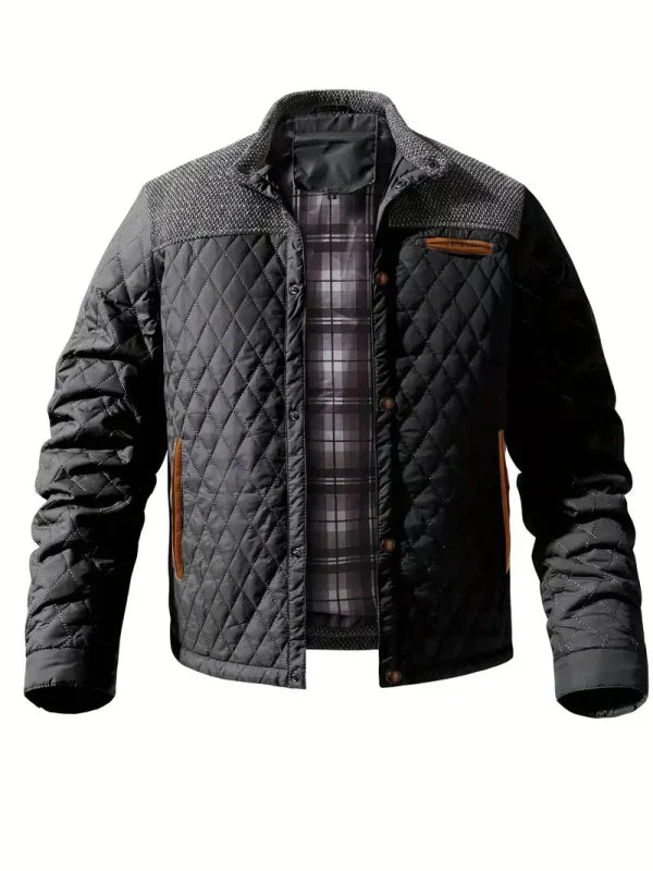 Men's Splicing Cotton Jacket | Lattice