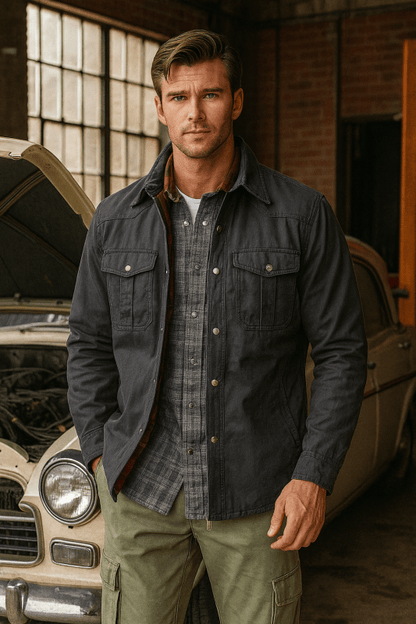 Veste à revers large pour homme | Carreaux 