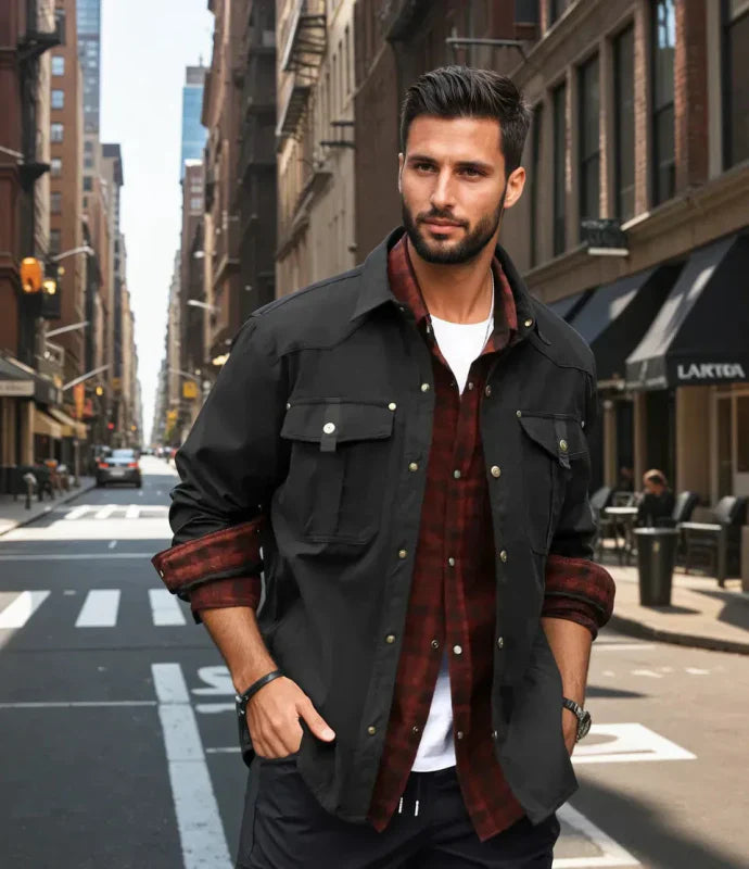 Veste à revers large pour homme | Carreaux 