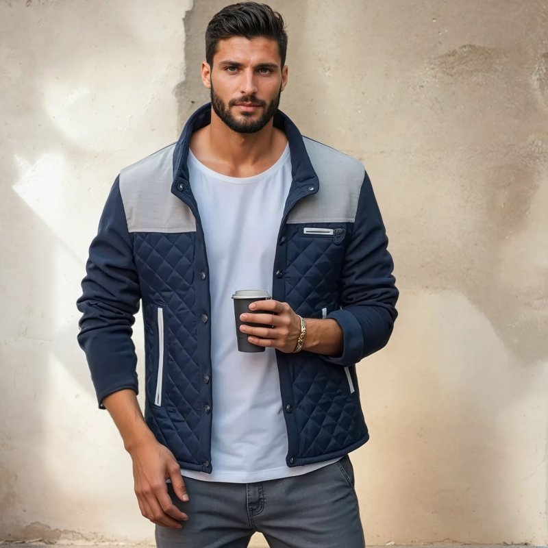 Men's Plaid Thick Jacket | Zip