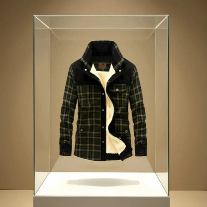 Men's Plaid Plus Velvet Jacket | Winter