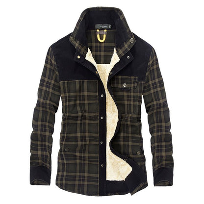 Men's Plaid Plus Velvet Jacket | Winter
