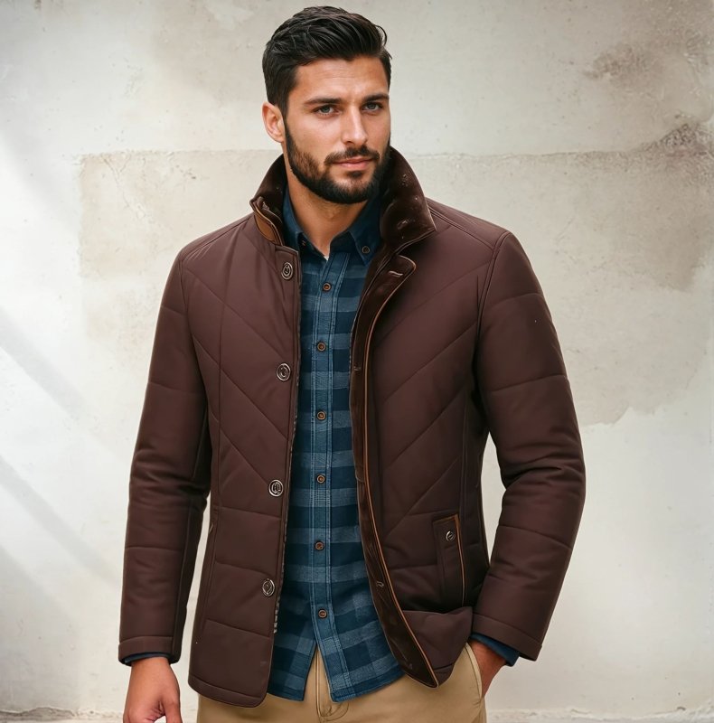 Veste épaisse pour homme | Col montant 