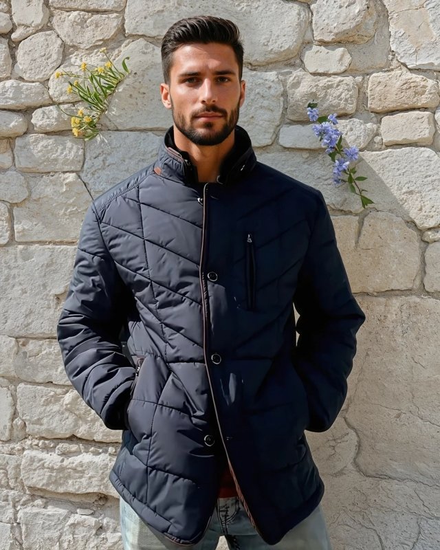 Veste épaisse pour homme | Col montant 