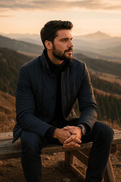 Veste épaisse pour homme | Col montant 