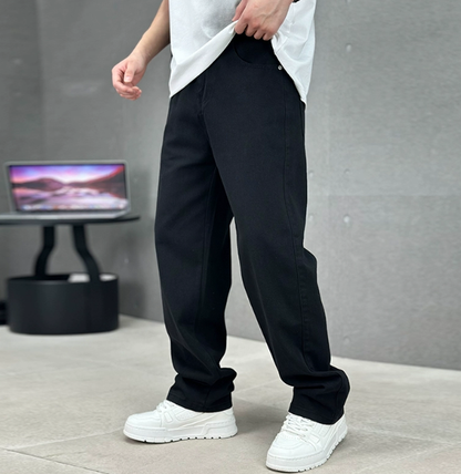 Men's Baggy Straight Leg Denim Trousers | Casual