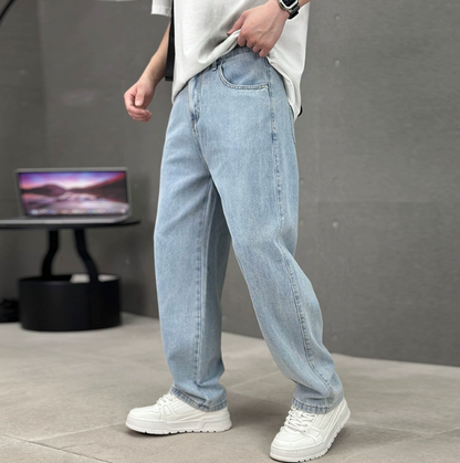Men's Baggy Straight Leg Denim Trousers | Casual