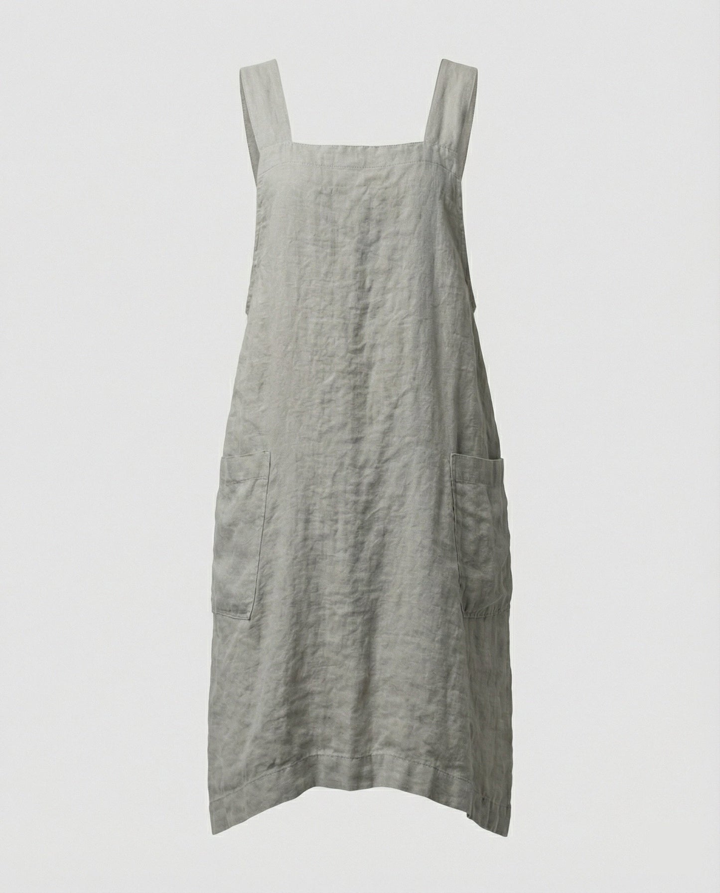 Women's Sleeveless Square Neck Apron Dress | with Pockets