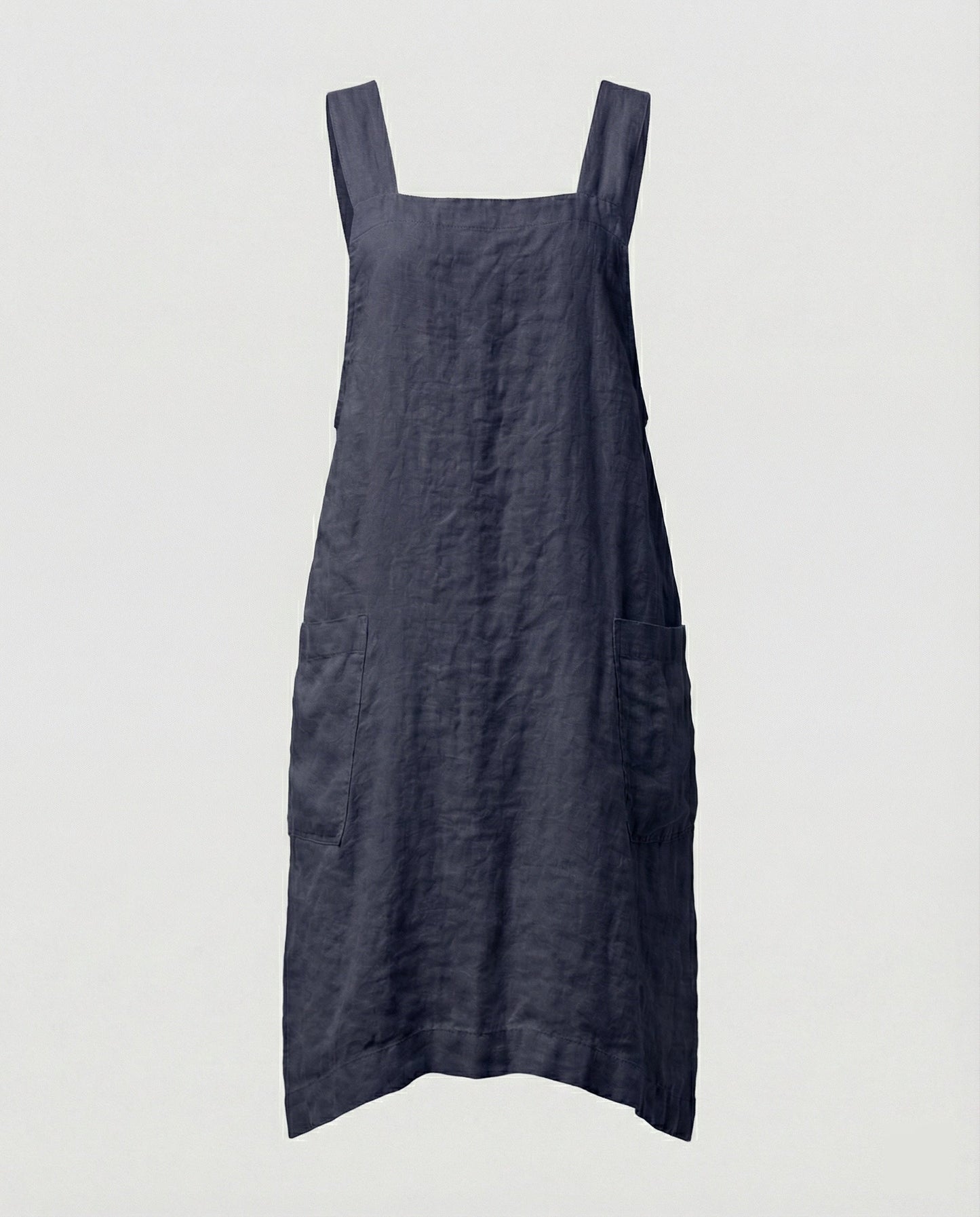 Women's Sleeveless Square Neck Apron Dress | with Pockets