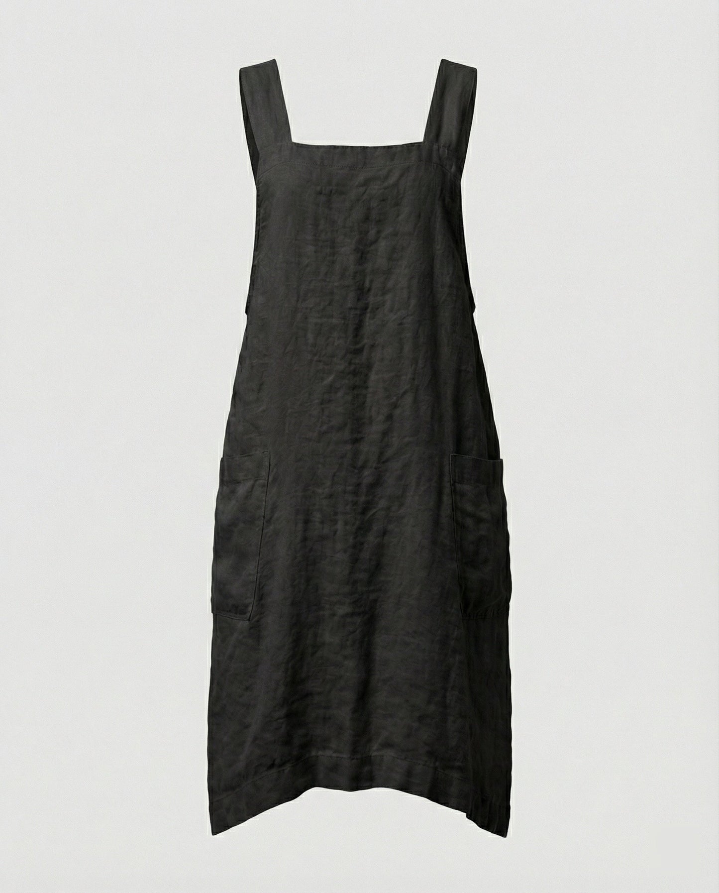 Women's Sleeveless Square Neck Apron Dress | with Pockets