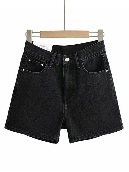 Black Classic Washed Denim Shorts