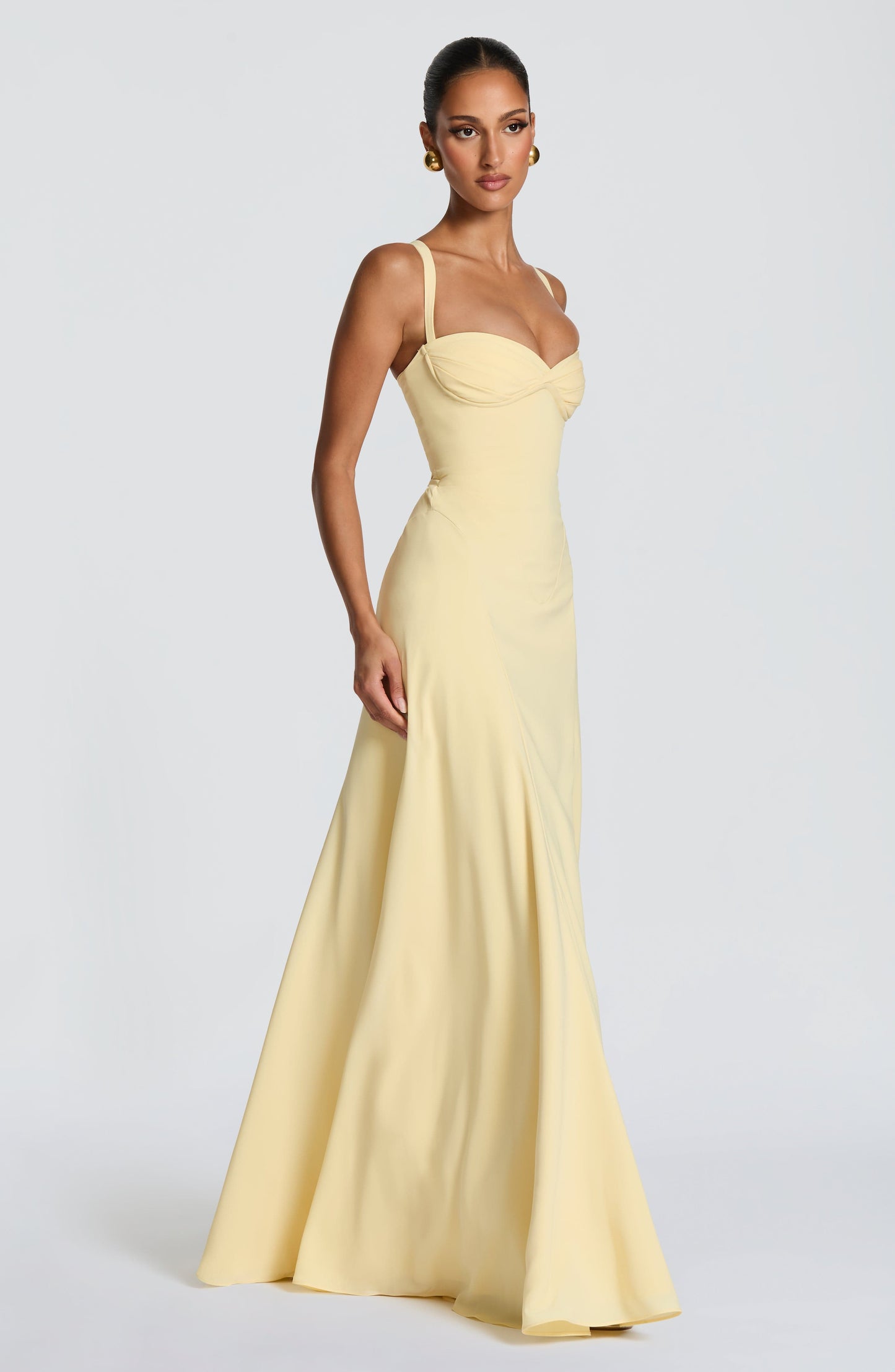 Women's Maxi Wedding Guest Dress | with Sweetheart Neckline