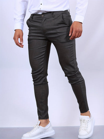 Heren chino broek met taps toelopende pijpen | Slim fit