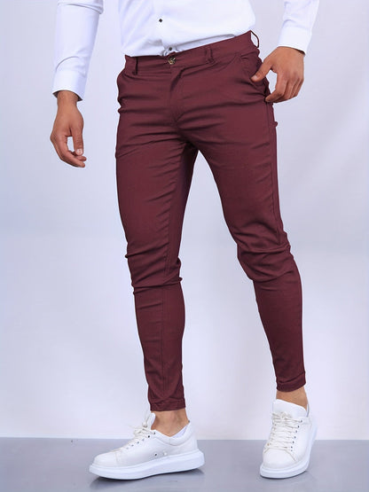 Heren chino broek met taps toelopende pijpen | Slim fit