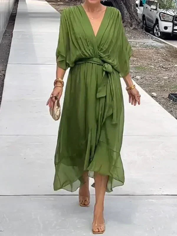 Party Soft V-Neck Dress | Elegant