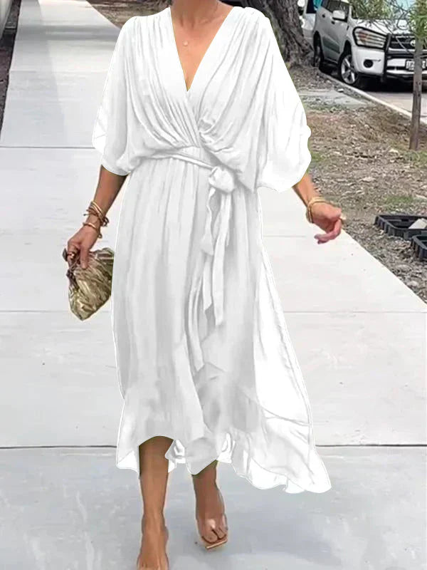 Party Soft V-Neck Dress | Elegant