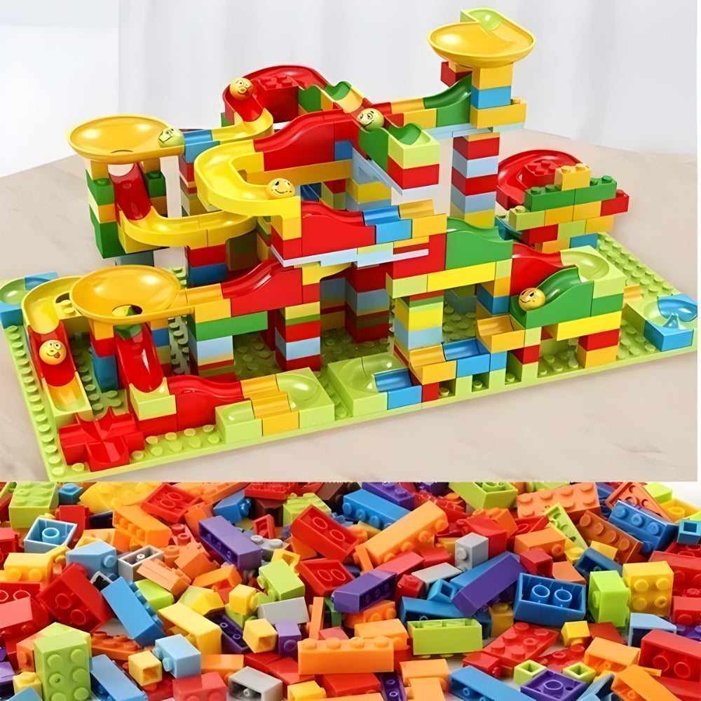 Colorful Plastic Marble Run Building Toy for Kids
