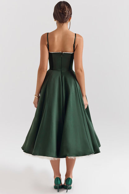 Women's Heart-Shaped Neckline Evening Dress | Midi