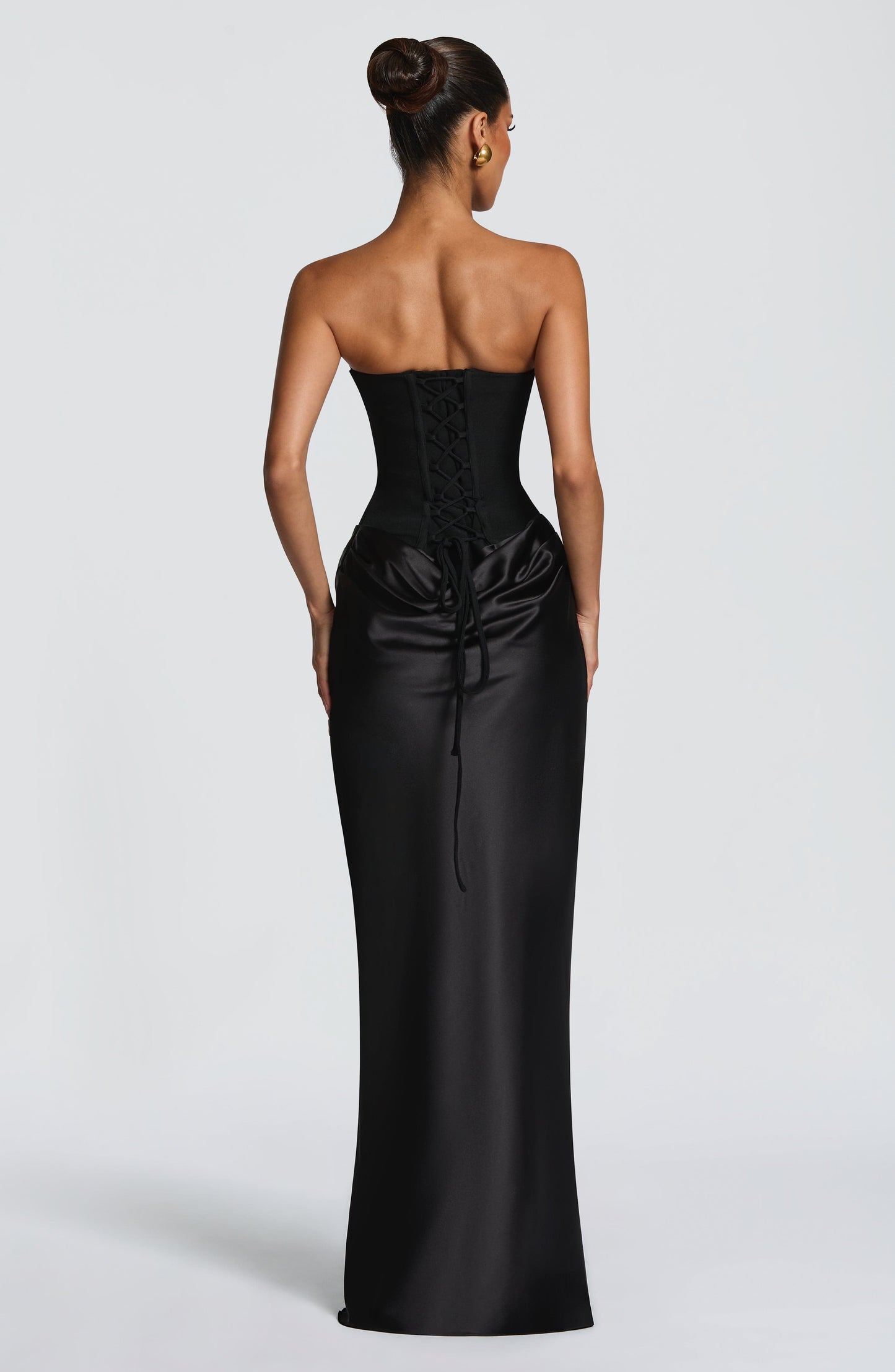 Women's Evening Corset Maxi Dress | Black