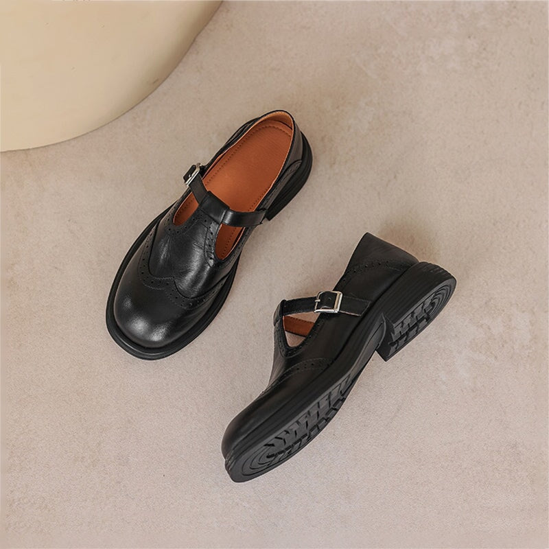 Women's Mary Jane Shoes with T-Strap | Wingtip