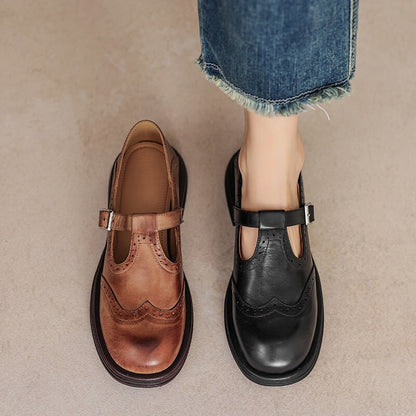 Women's Mary Jane Shoes with T-Strap | Wingtip