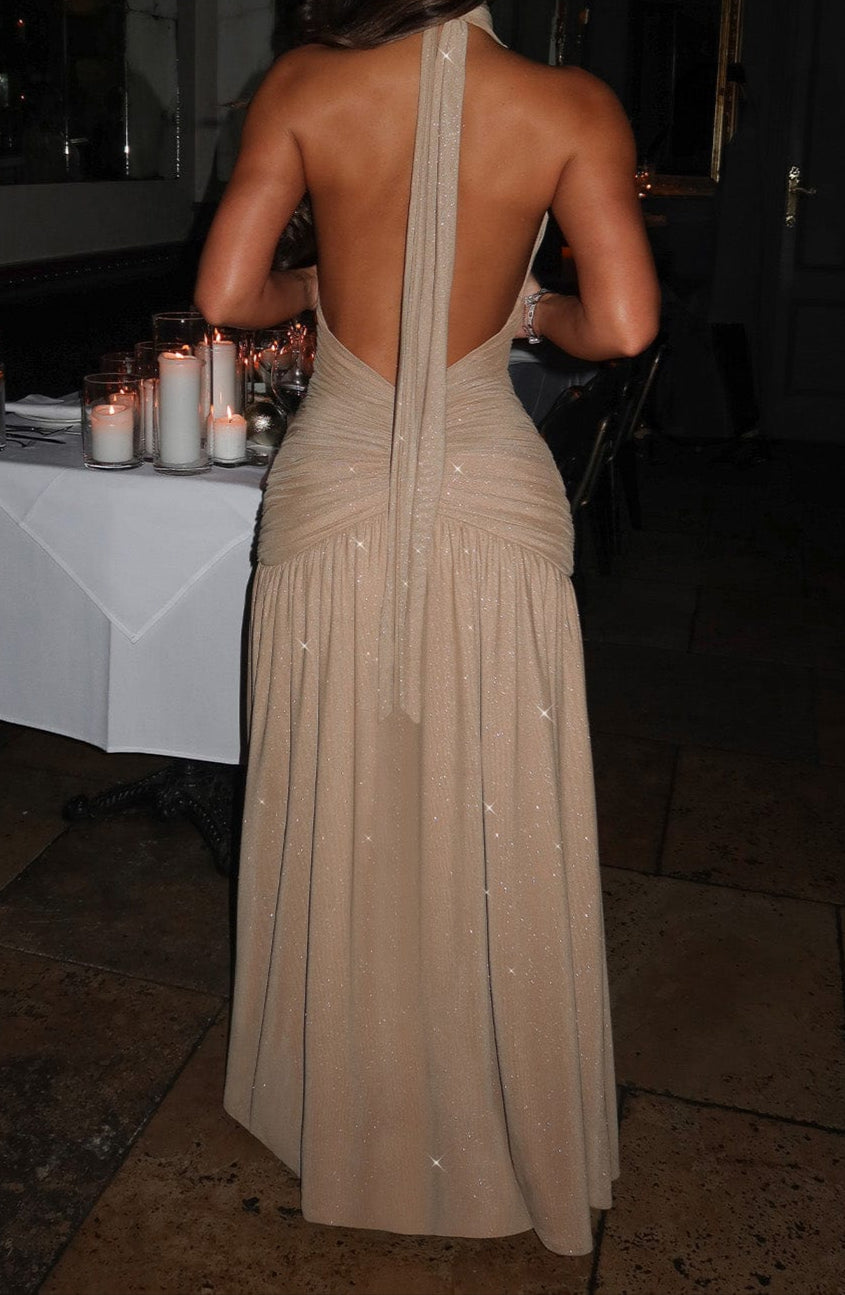Aitana Maxi Dress - Gold Sparkle Razys.com Aitana Maxi Dress - Gold Sparkle Razys.com