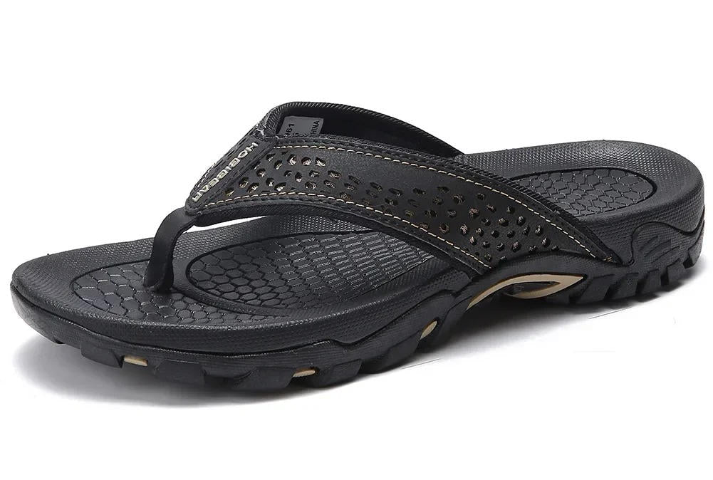Men's Open-Toe Athletic Flip-Flops | with Geometric Strap