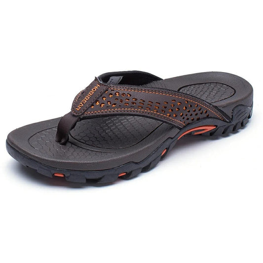 Men's Open-Toe Athletic Flip-Flops | with Geometric Strap