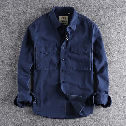Men's Military Style Cargo Shirt | Long Sleeve
